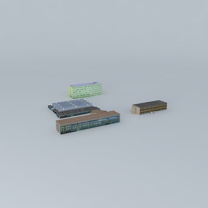 High School Ribérac Free 3D model_1