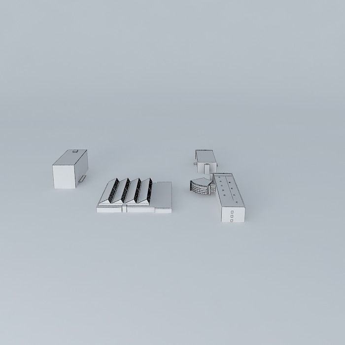 High School Ribérac Free 3D model_4