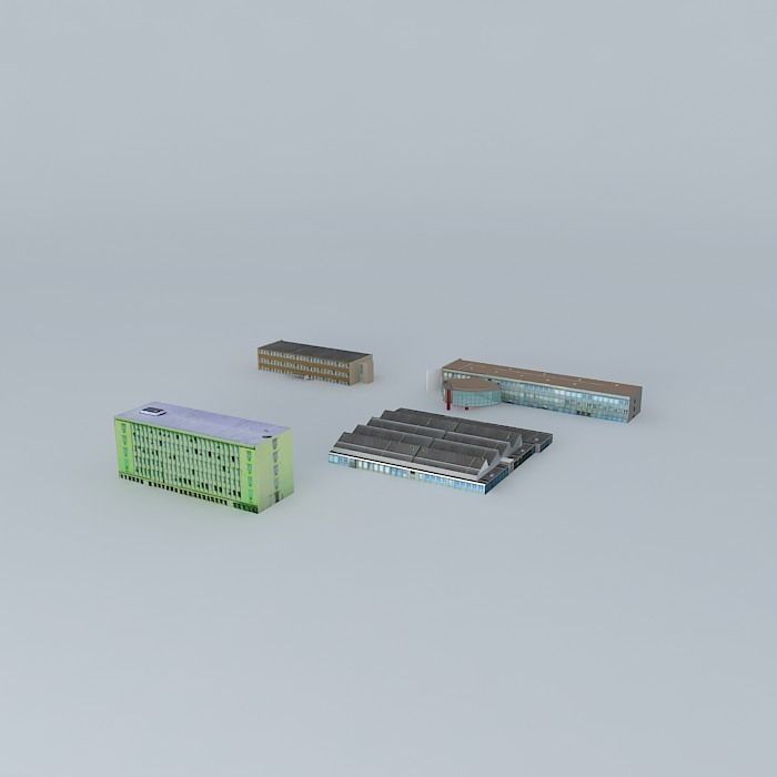 High School Ribérac Free 3D model_2