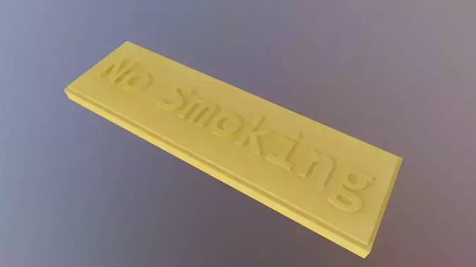 No Smoking label 3D print model