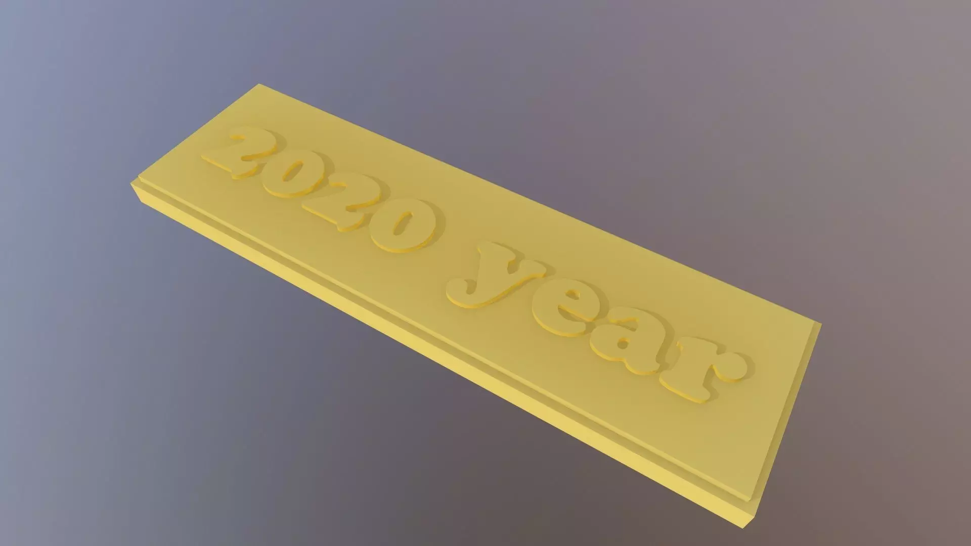 2020 year label 3D model 3D printable | CGTrader