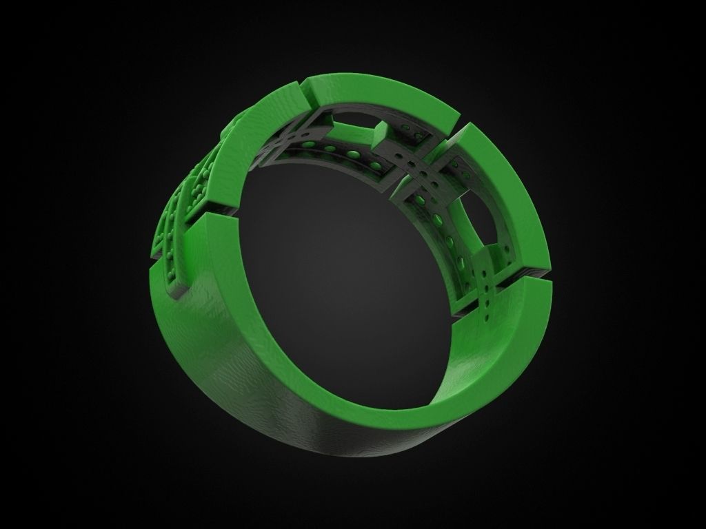 Square Segment Ring 3D print model_6