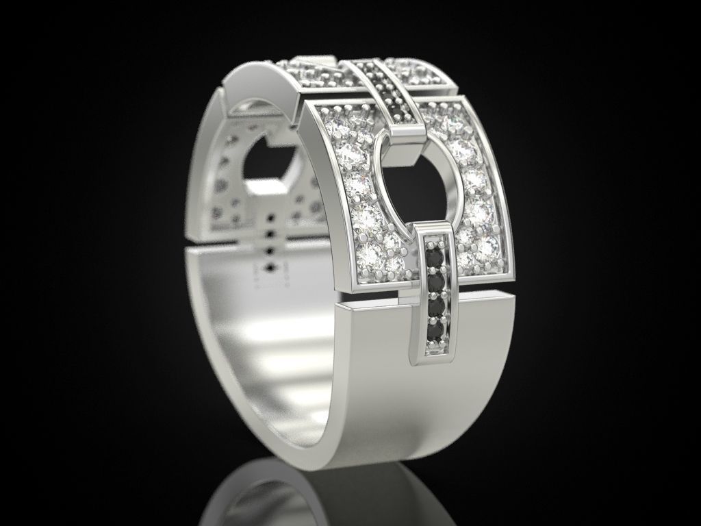 Square Segment Ring 3D print model_11