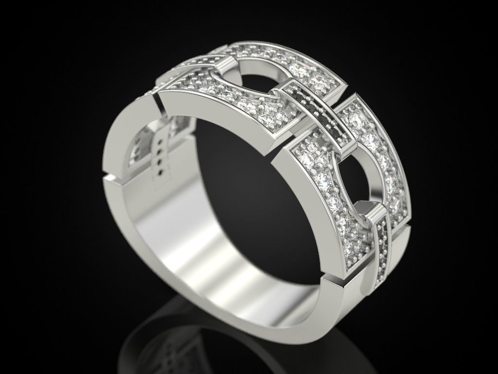 Square Segment Ring 3D print model_10