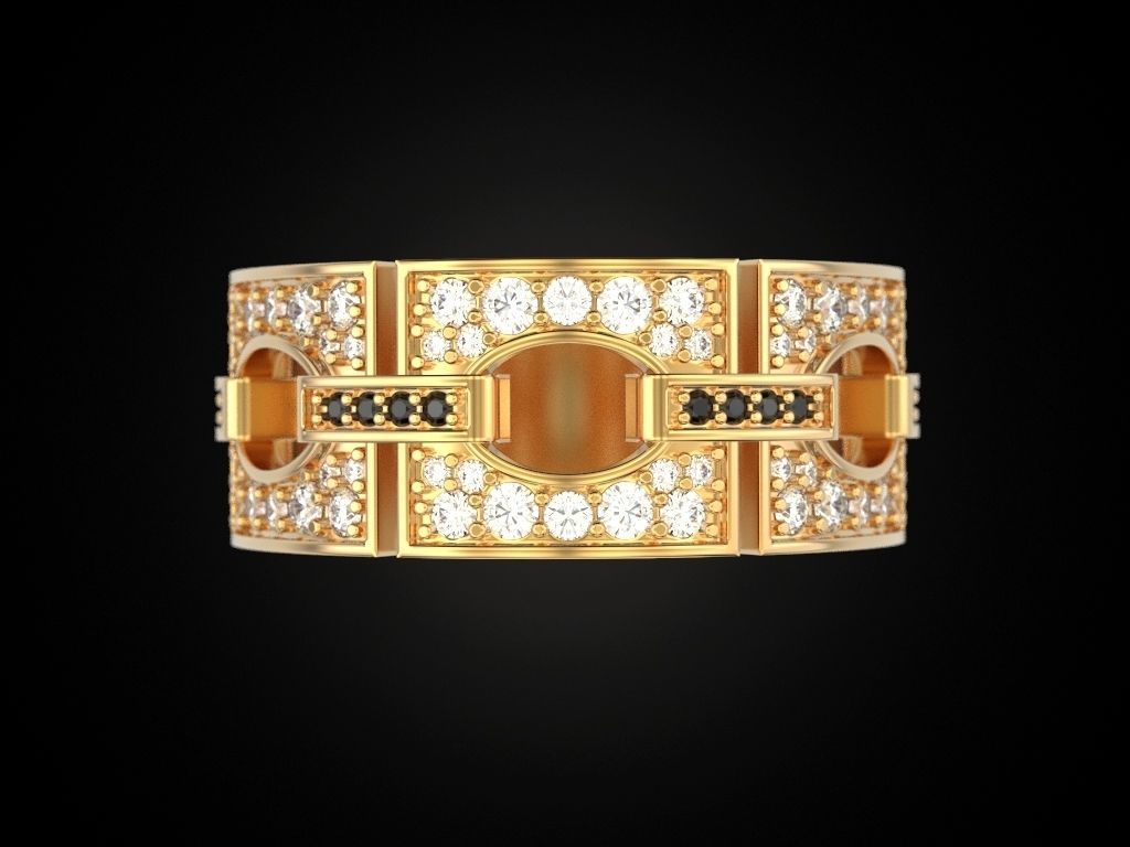 Square Segment Ring 3D print model_2