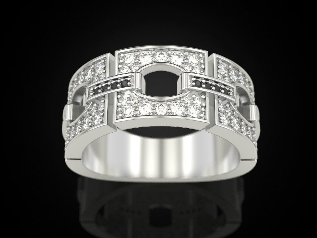 Square Segment Ring 3D print model_9