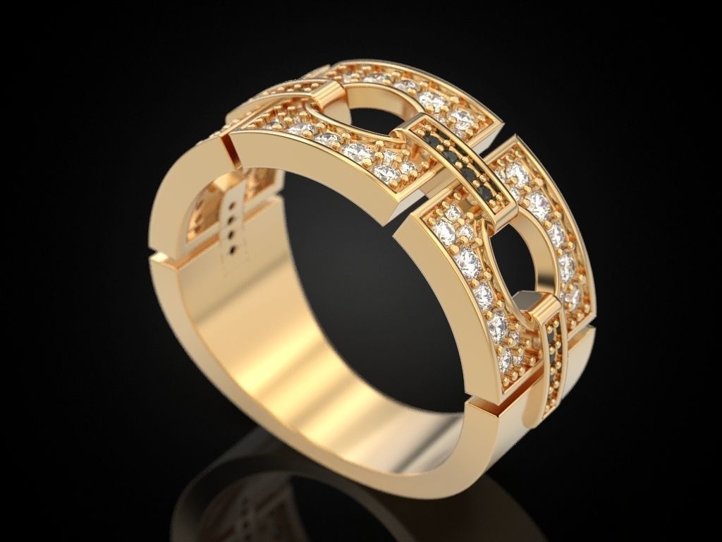 Square Segment Ring 3D print model_3