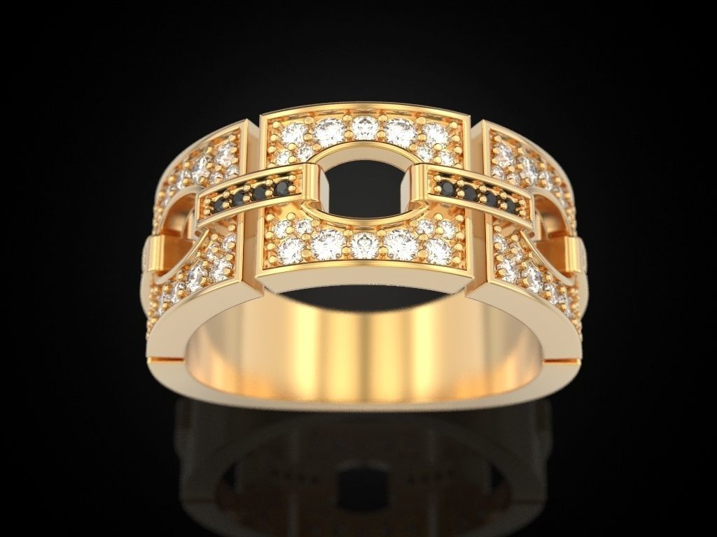 Square Segment Ring 3D print model_1