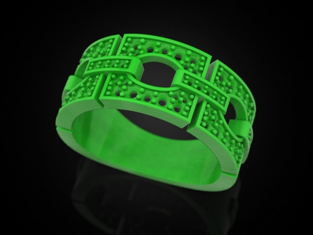 Square Segment Ring 3D print model_5