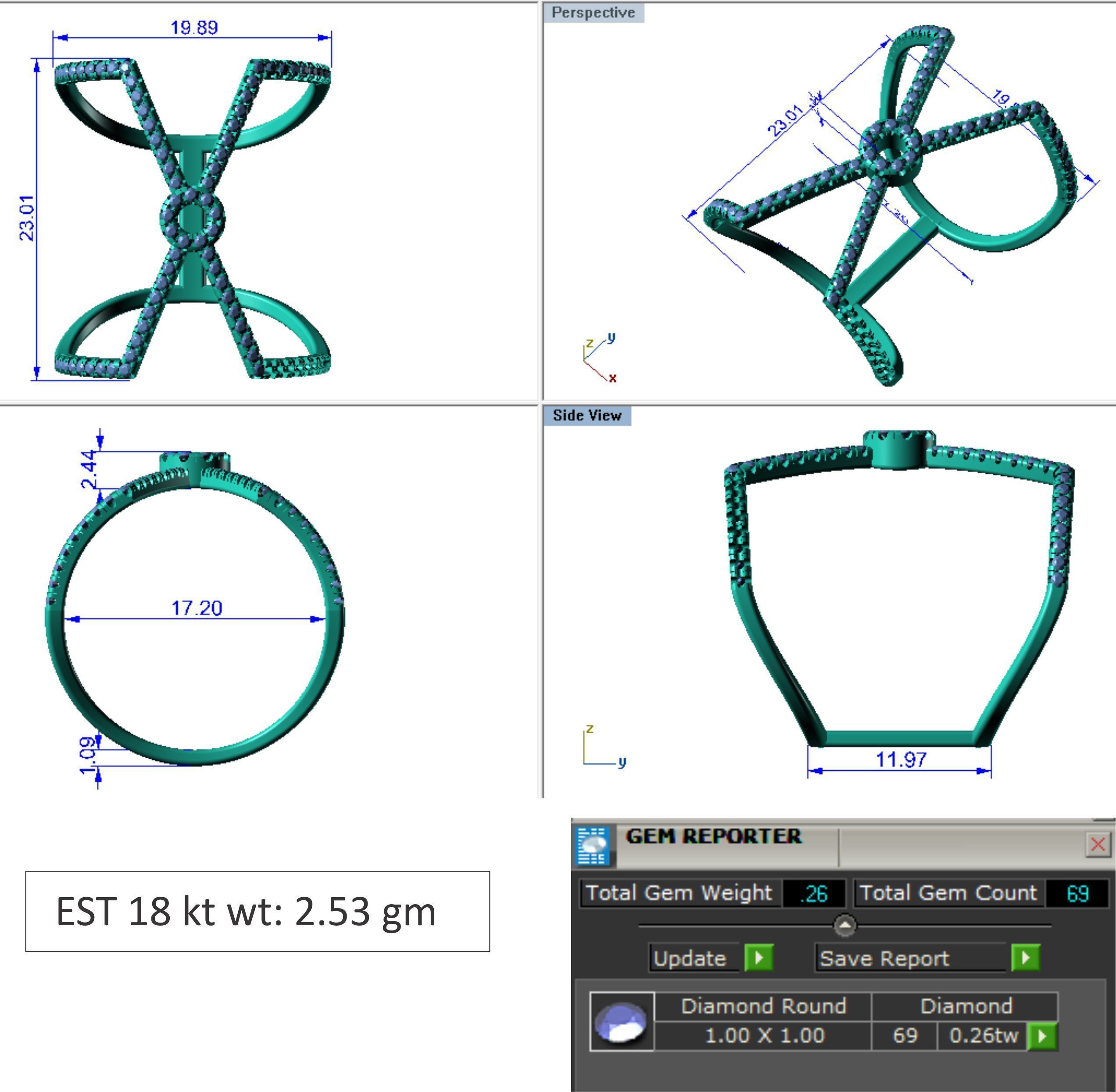 LADIES RING BSJ-R 8808 3D print model_1