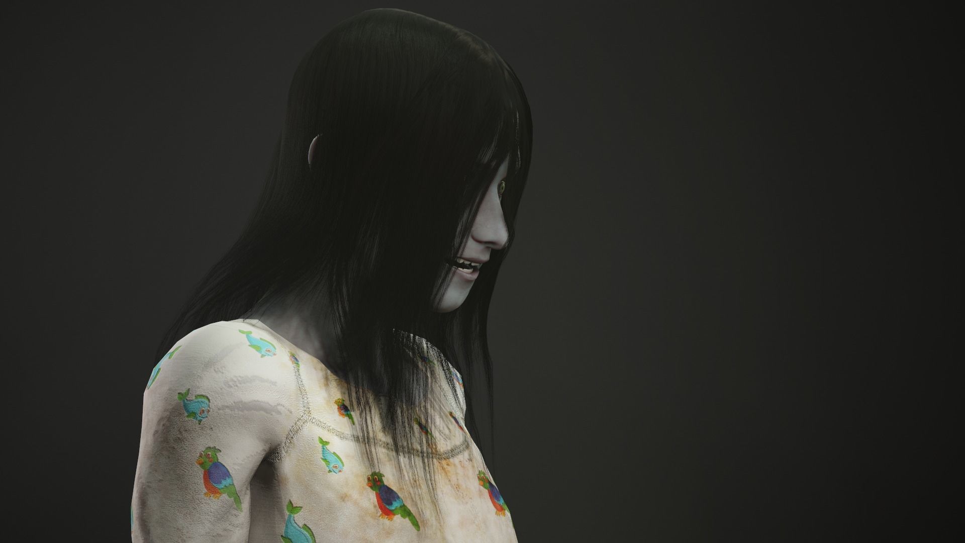 Creepy Ghost Girl Low-poly 3D model_3