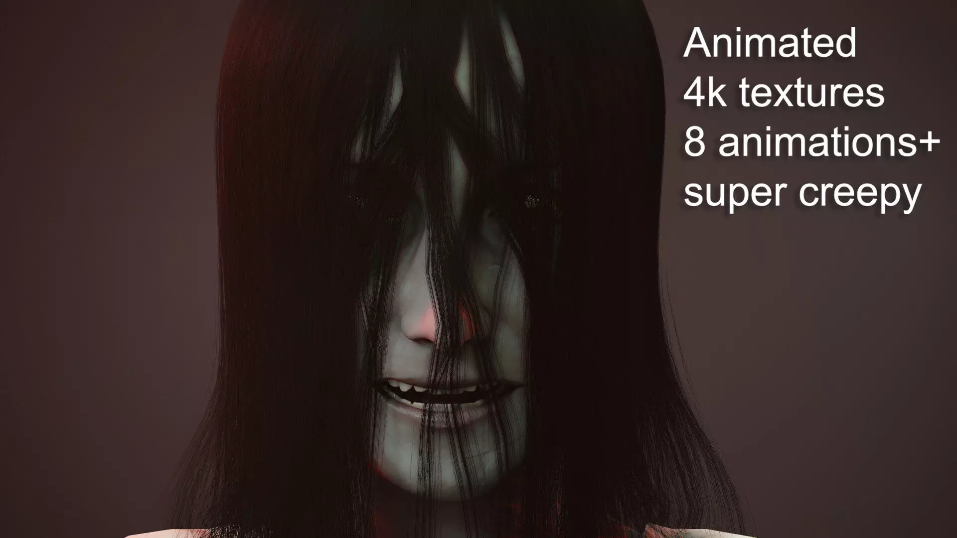 Creepy Ghost Girl Low-poly 3D model_0