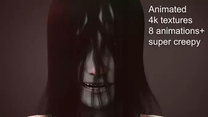 Creepy Ghost Girl Low-poly 3D model