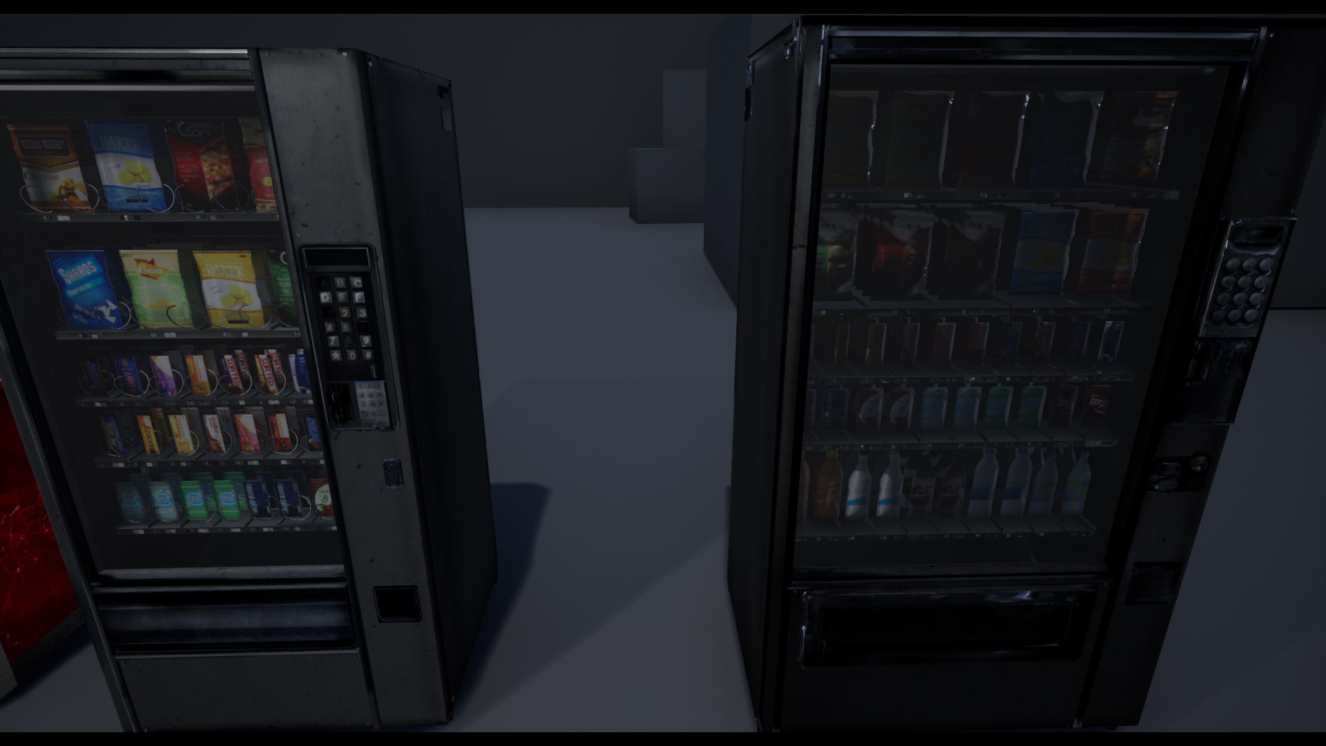 Soda - Water - Softdrink Vending Machine Set - FBX Included Low-poly 3D model_10