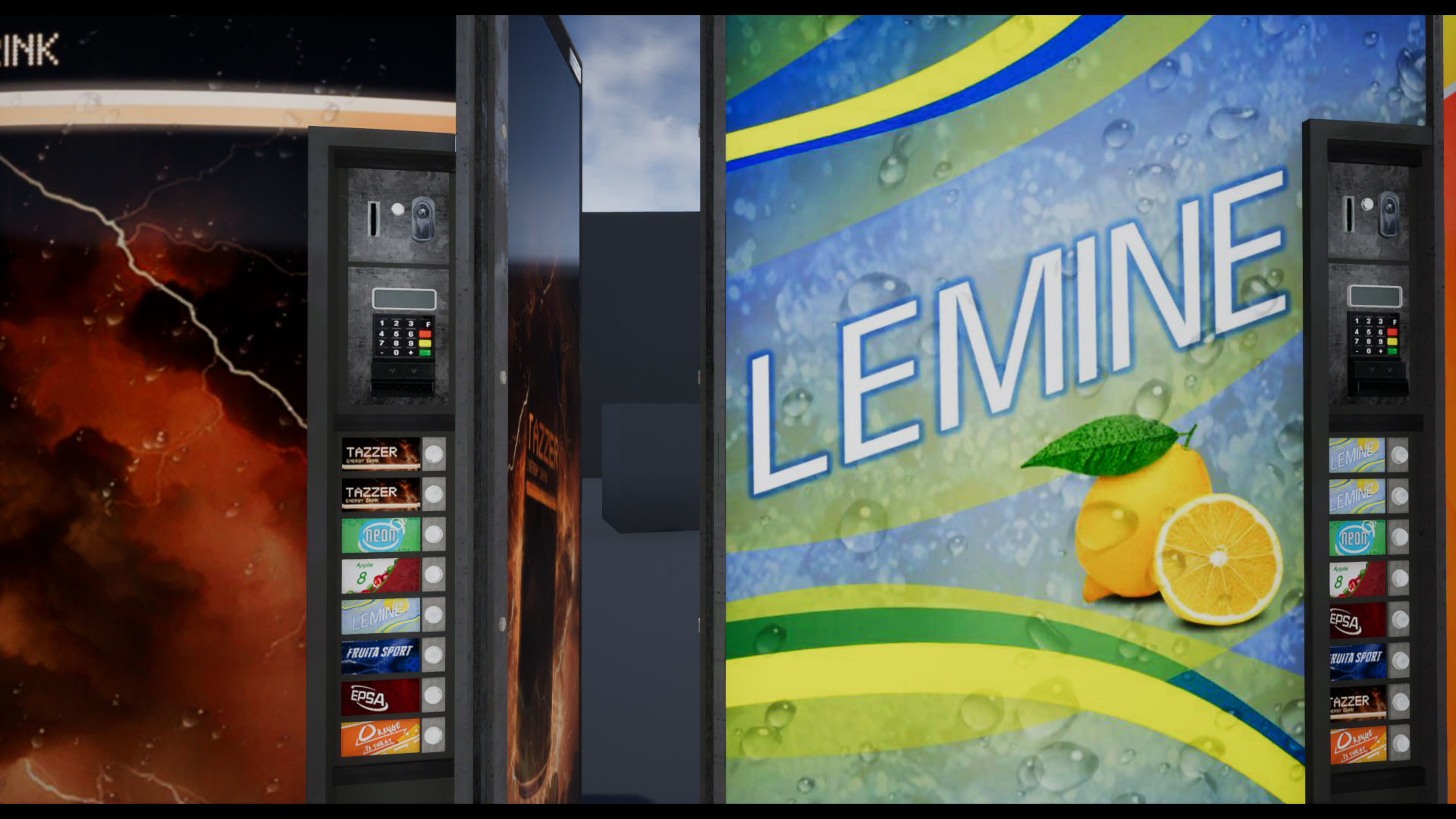 Soda - Water - Softdrink Vending Machine Set - FBX Included Low-poly 3D model_8