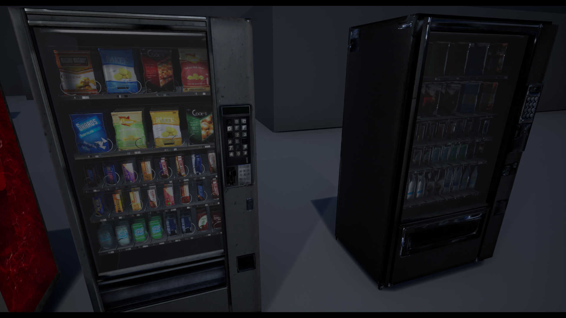 Soda - Water - Softdrink Vending Machine Set - FBX Included Low-poly 3D model_9