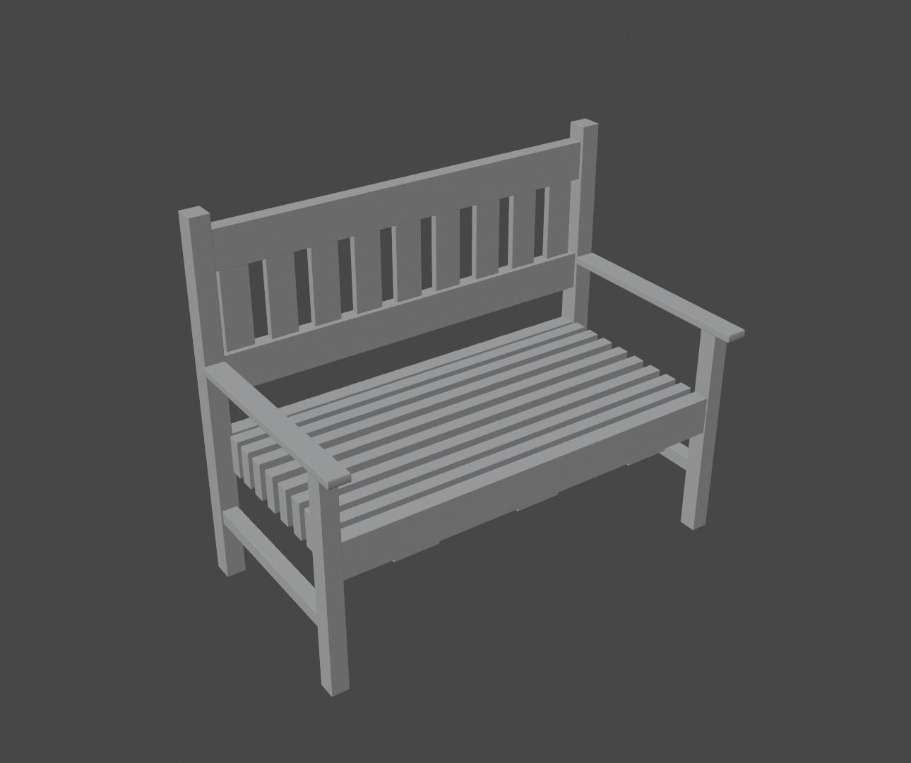Benches park bench slats 3D Model Collection_12