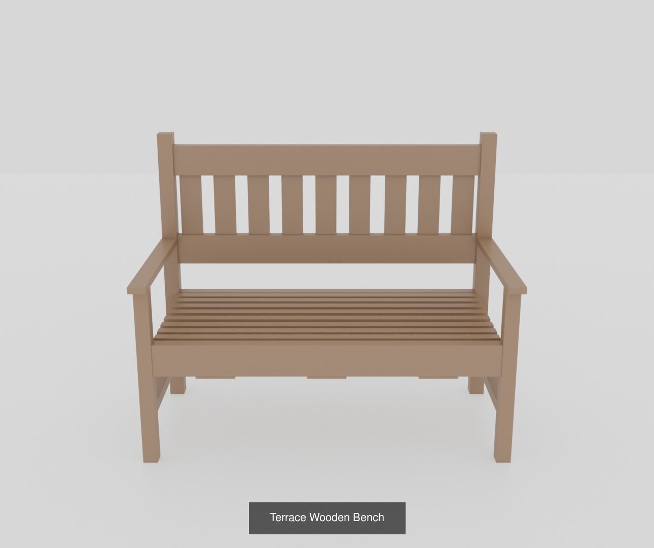 Benches park bench slats 3D Model Collection_8