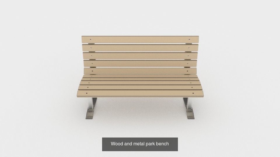 Benches park bench slats 3D Model Collection_5