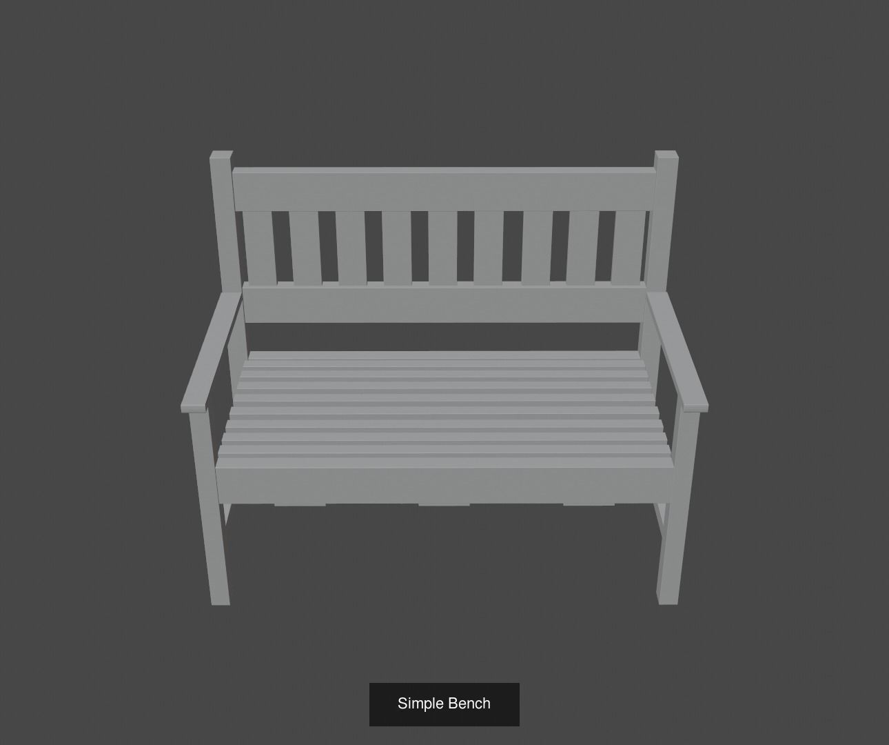Benches park bench slats 3D Model Collection_7
