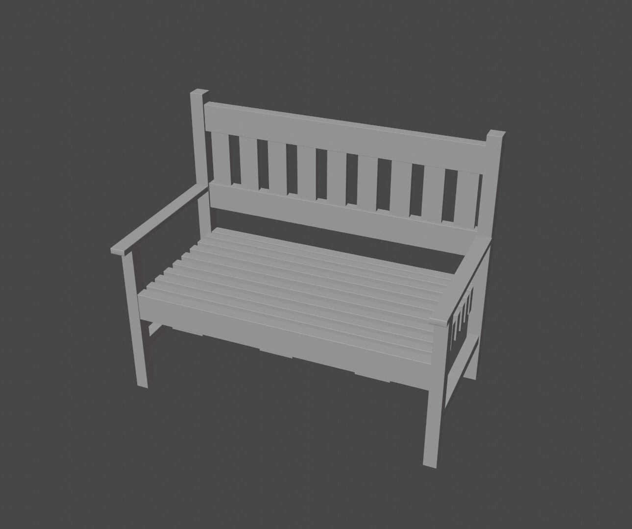 Benches park bench slats 3D Model Collection_19