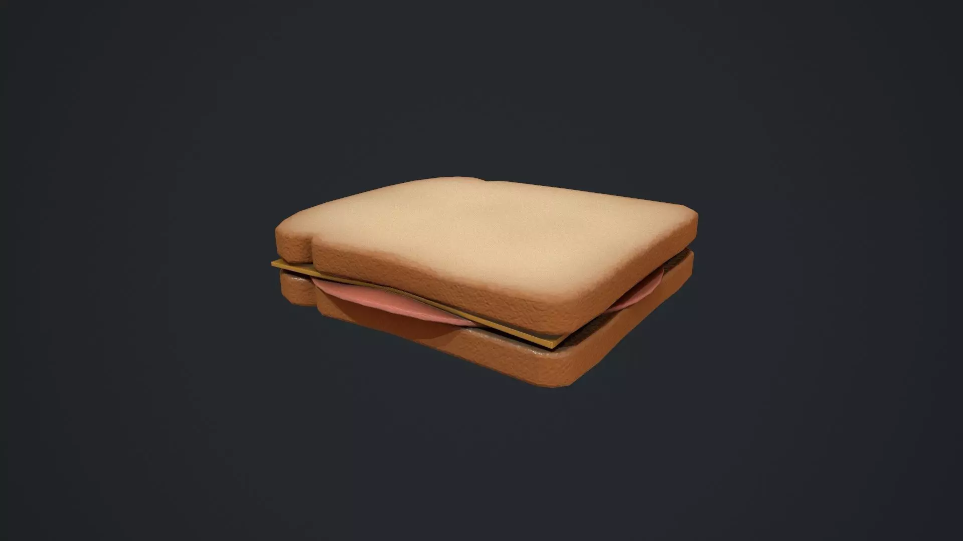 Bologna and Cheese Sandwich Low-poly 3D model_0