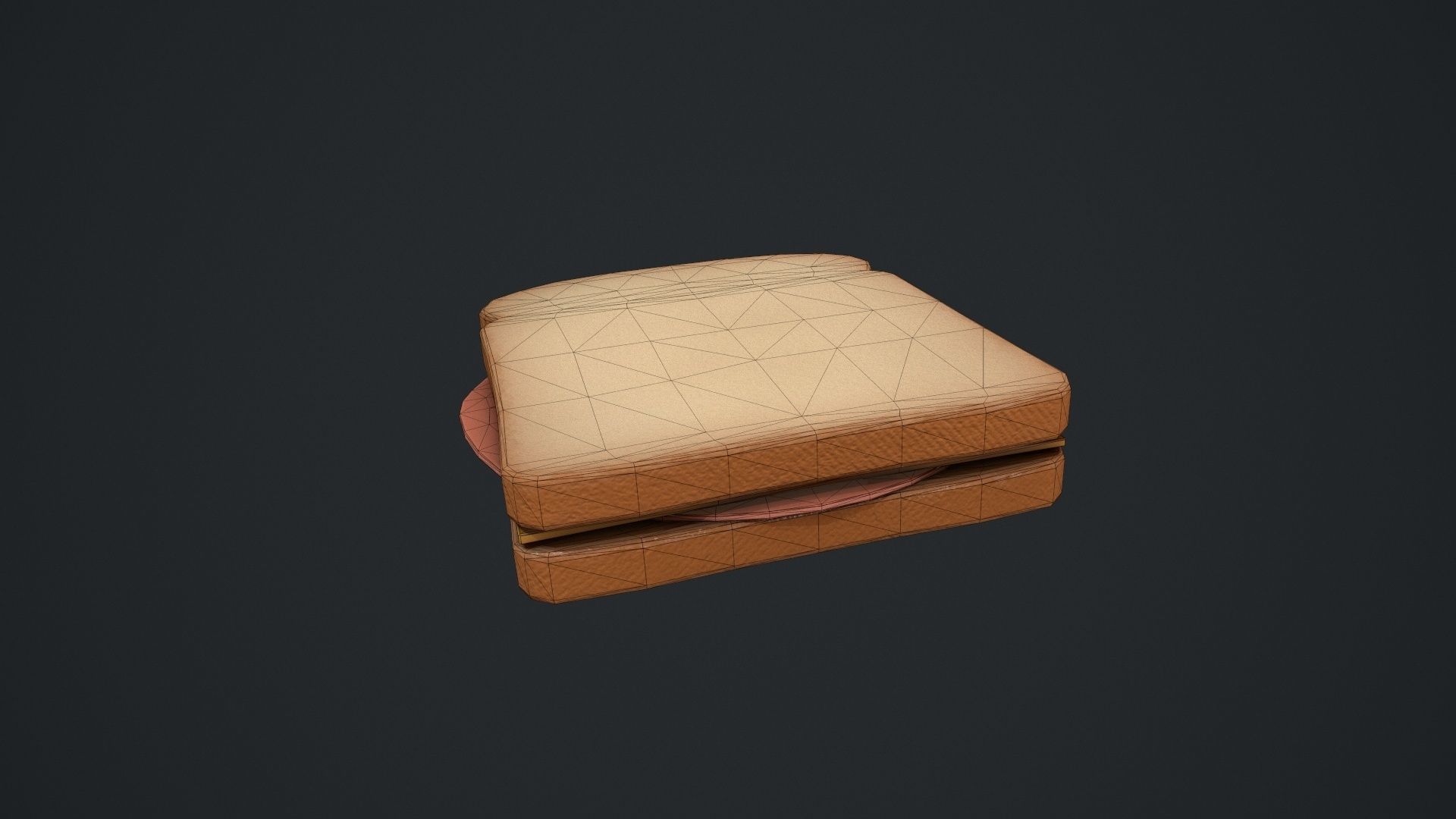 Bologna and Cheese Sandwich Low-poly 3D model_8