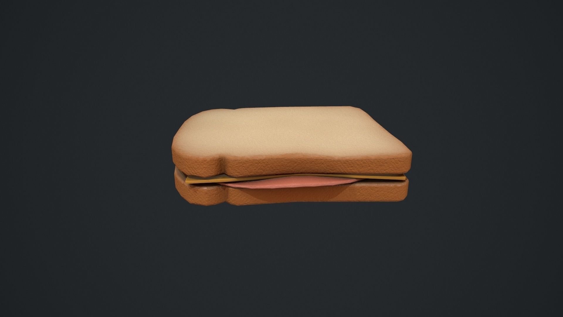 Bologna and Cheese Sandwich Low-poly 3D model_1