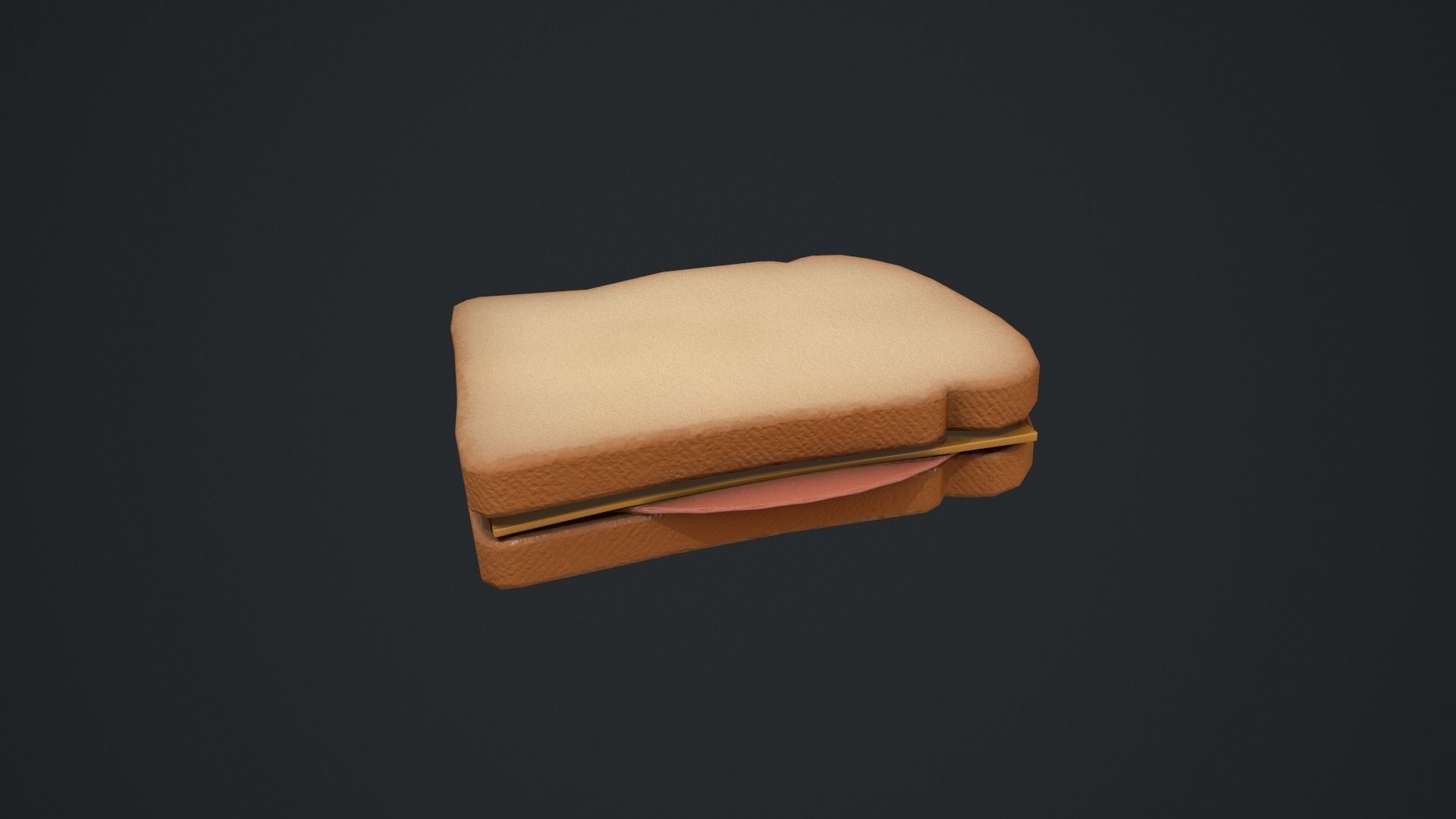 Bologna and Cheese Sandwich Low-poly 3D model_5