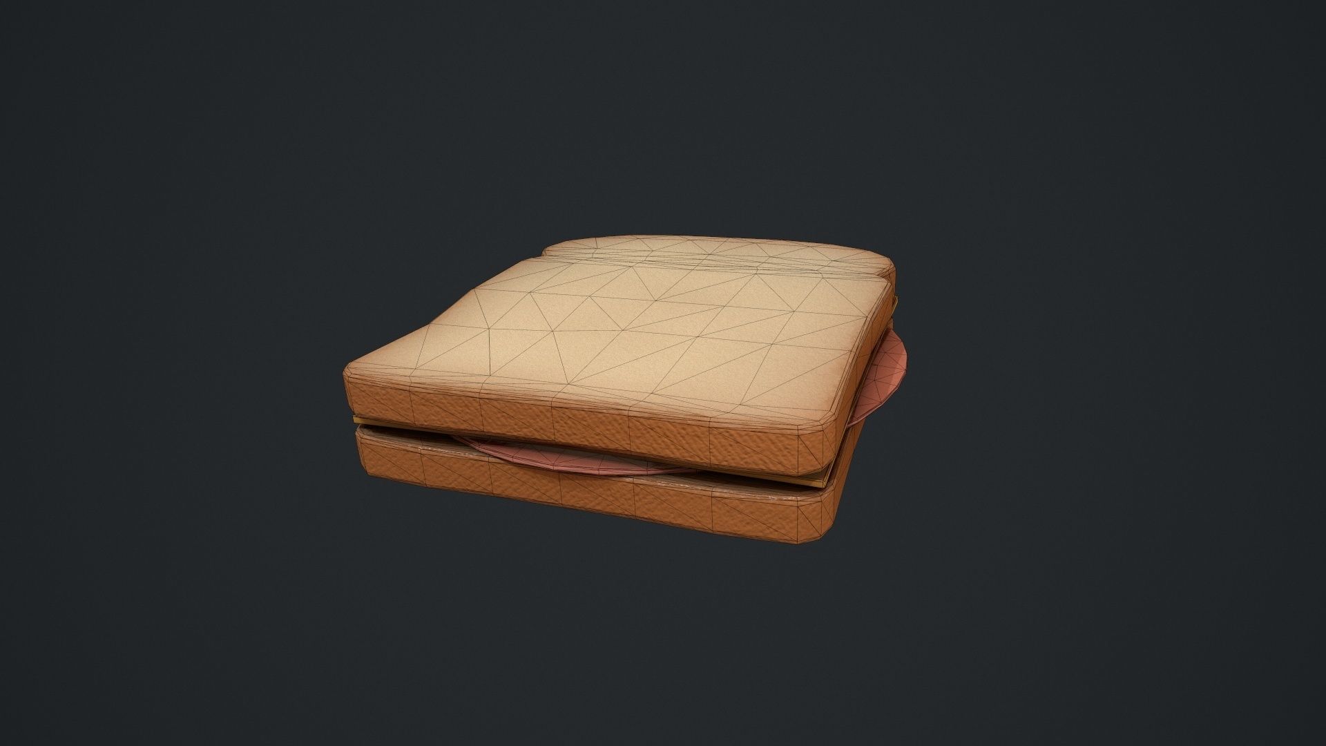 Bologna and Cheese Sandwich Low-poly 3D model_7