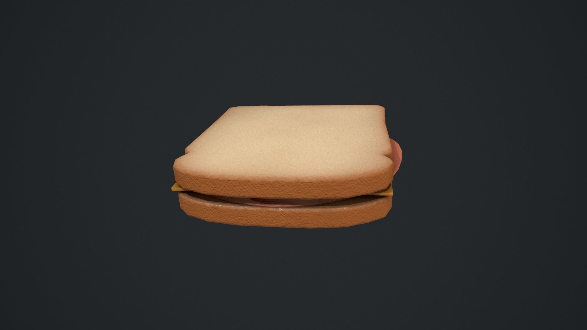Bologna and Cheese Sandwich Low-poly 3D model_3