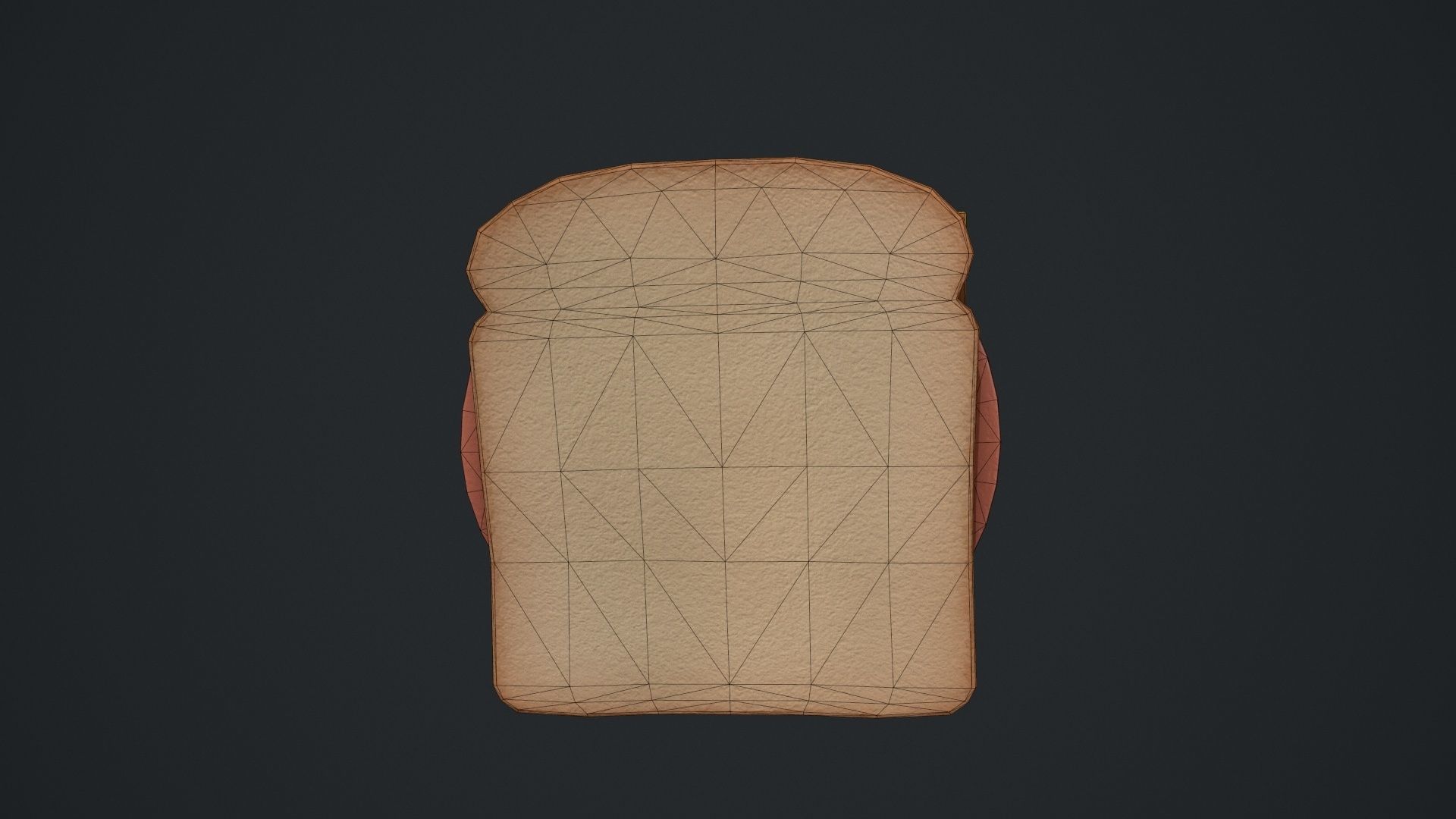 Bologna and Cheese Sandwich Low-poly 3D model_14