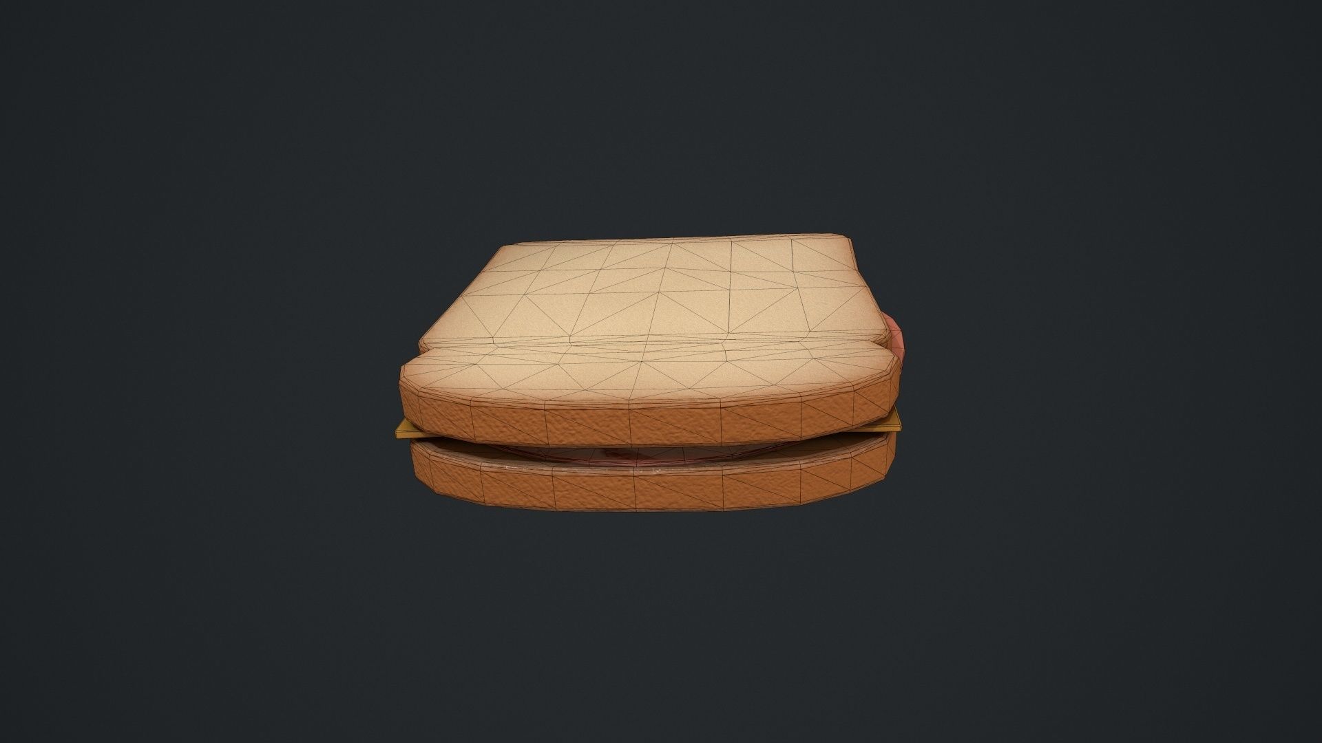 Bologna and Cheese Sandwich Low-poly 3D model_11