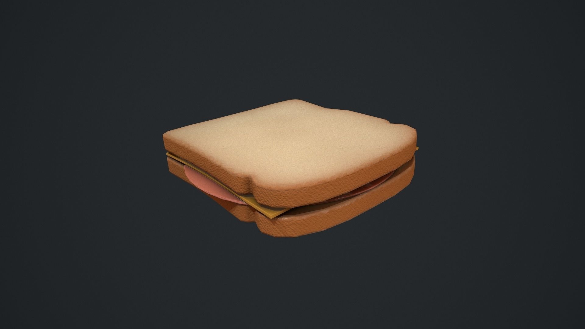 Bologna and Cheese Sandwich Low-poly 3D model_4