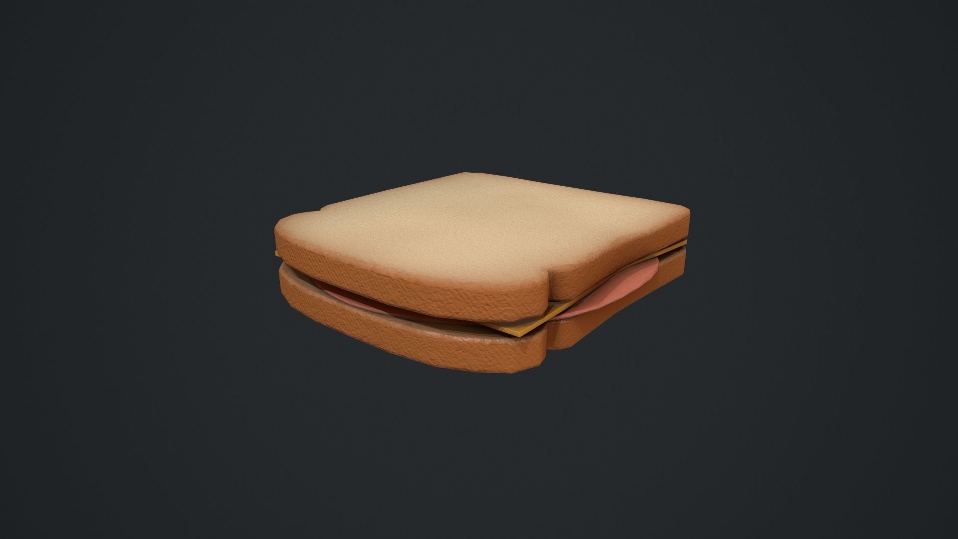 Bologna and Cheese Sandwich Low-poly 3D model_2