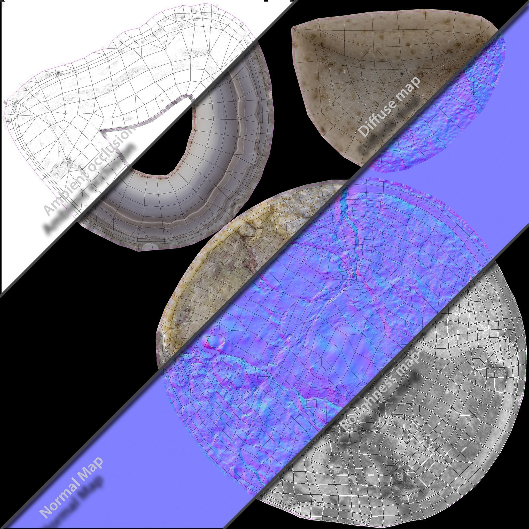 3d scan of Agate gem Low-poly 3D model_8