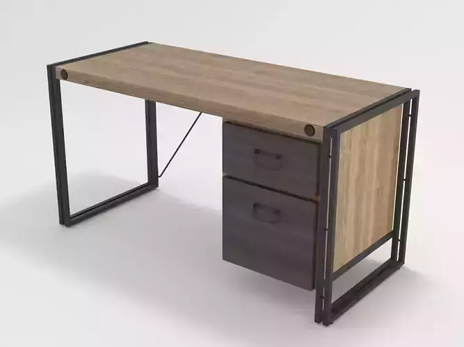 Industrial Wooden Metal Frame Desk Table