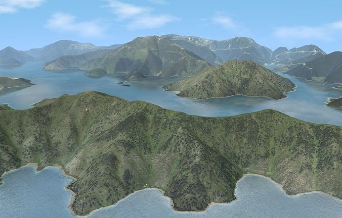 Island Mountains - Marlborough Sounds 3D model