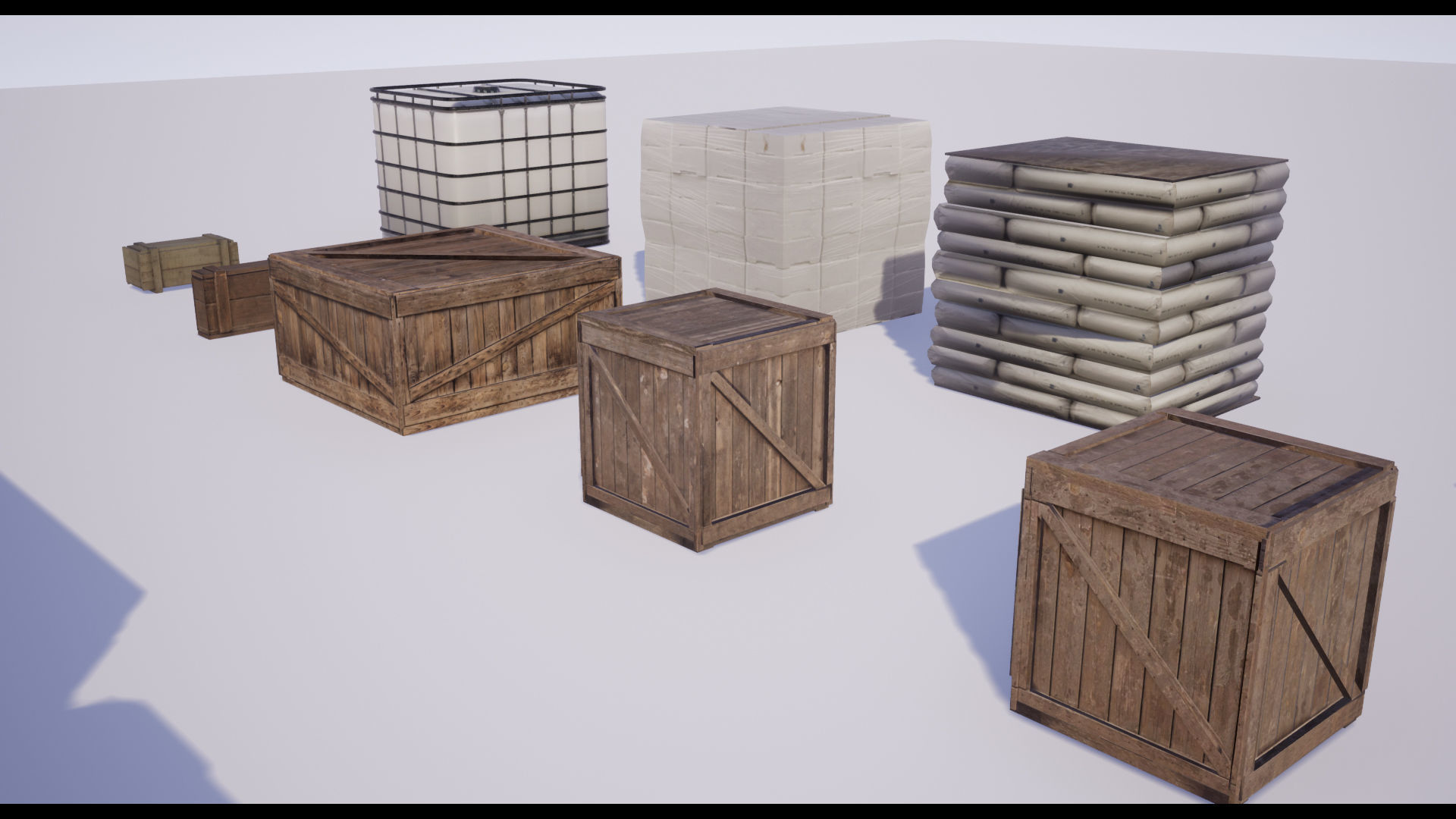Warehouse - Construction - Cargo - Building Set - FBX included Low-poly 3D model_6
