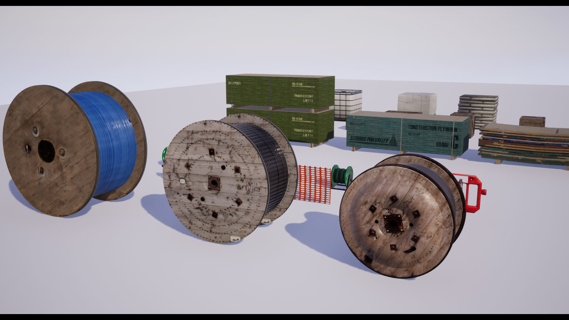 Warehouse - Construction - Cargo - Building Set - FBX included Low-poly 3D model_2