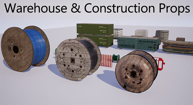 Warehouse - Construction - Cargo - Building Set - FBX included Low-poly 3D model