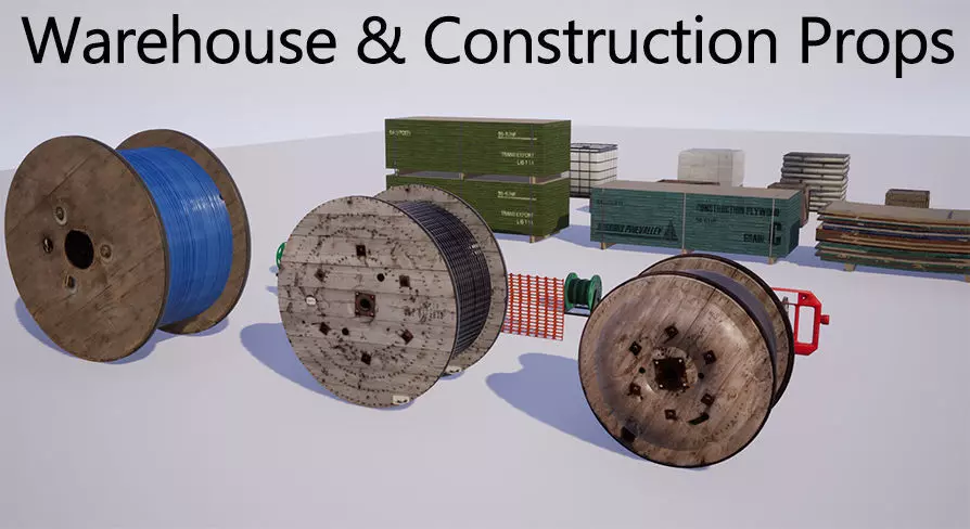 Warehouse - Construction - Cargo - Building Set - FBX included Low-poly 3D model_0