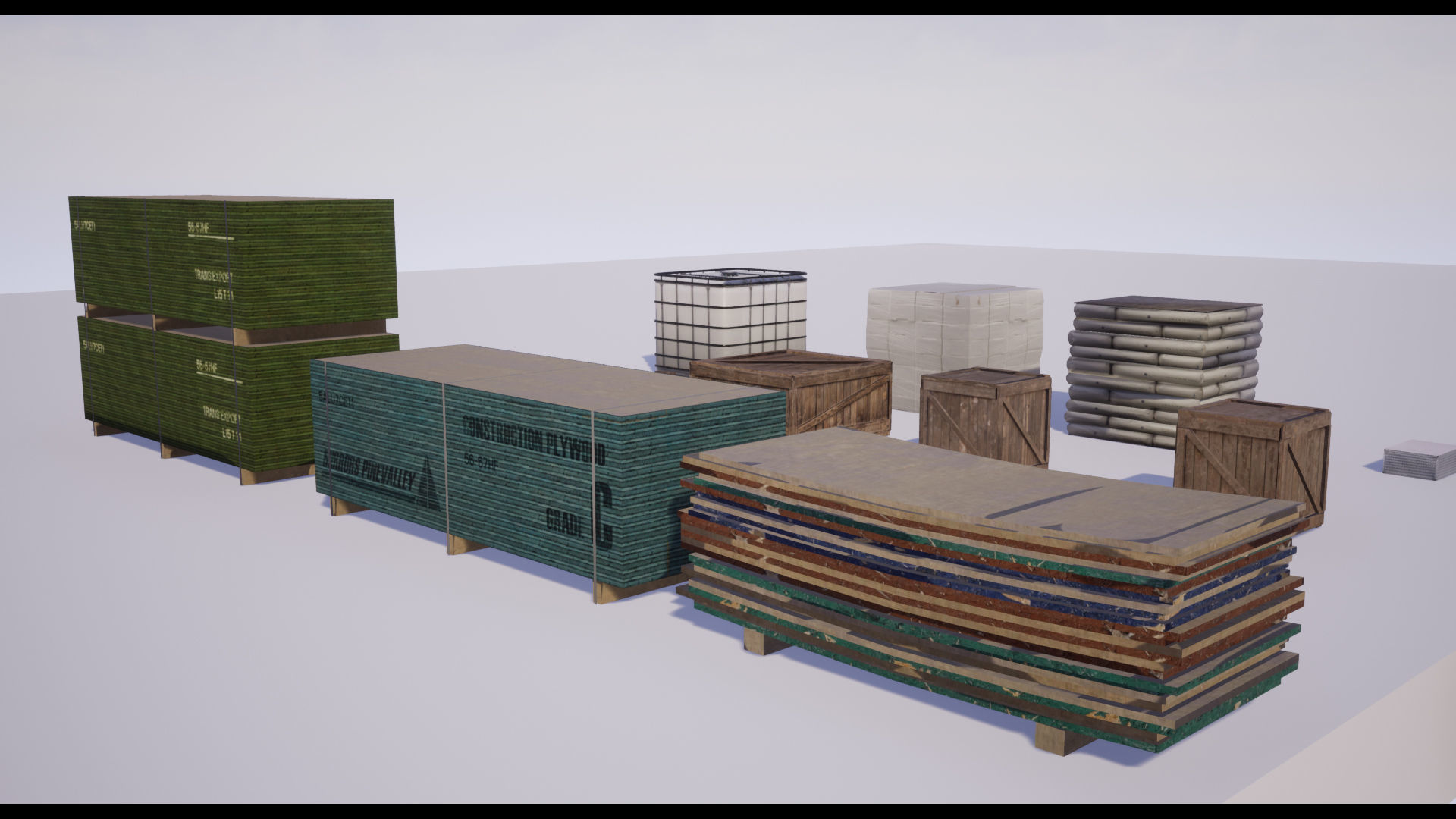 Warehouse - Construction - Cargo - Building Set - FBX included Low-poly 3D model_4