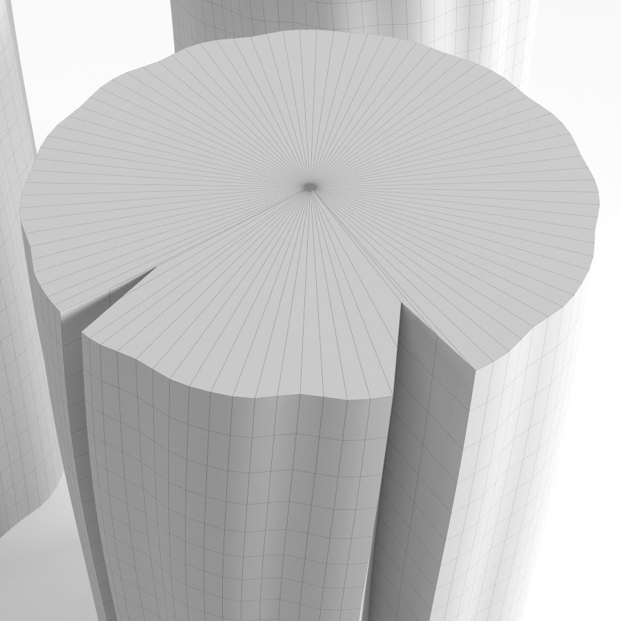 Wood Stub Side Tables 3D model_7