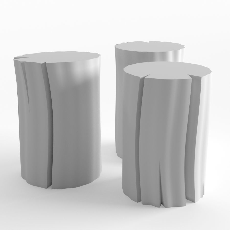Wood Stub Side Tables 3D model_8