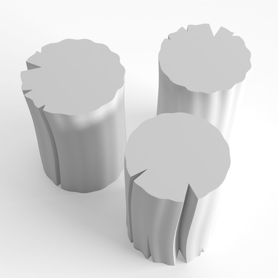 Wood Stub Side Tables 3D model_9
