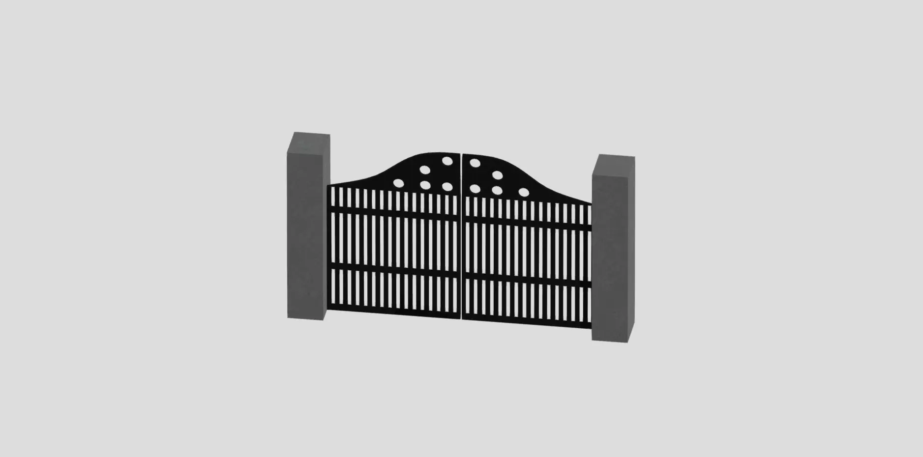 Building Gate Free 3D model_0