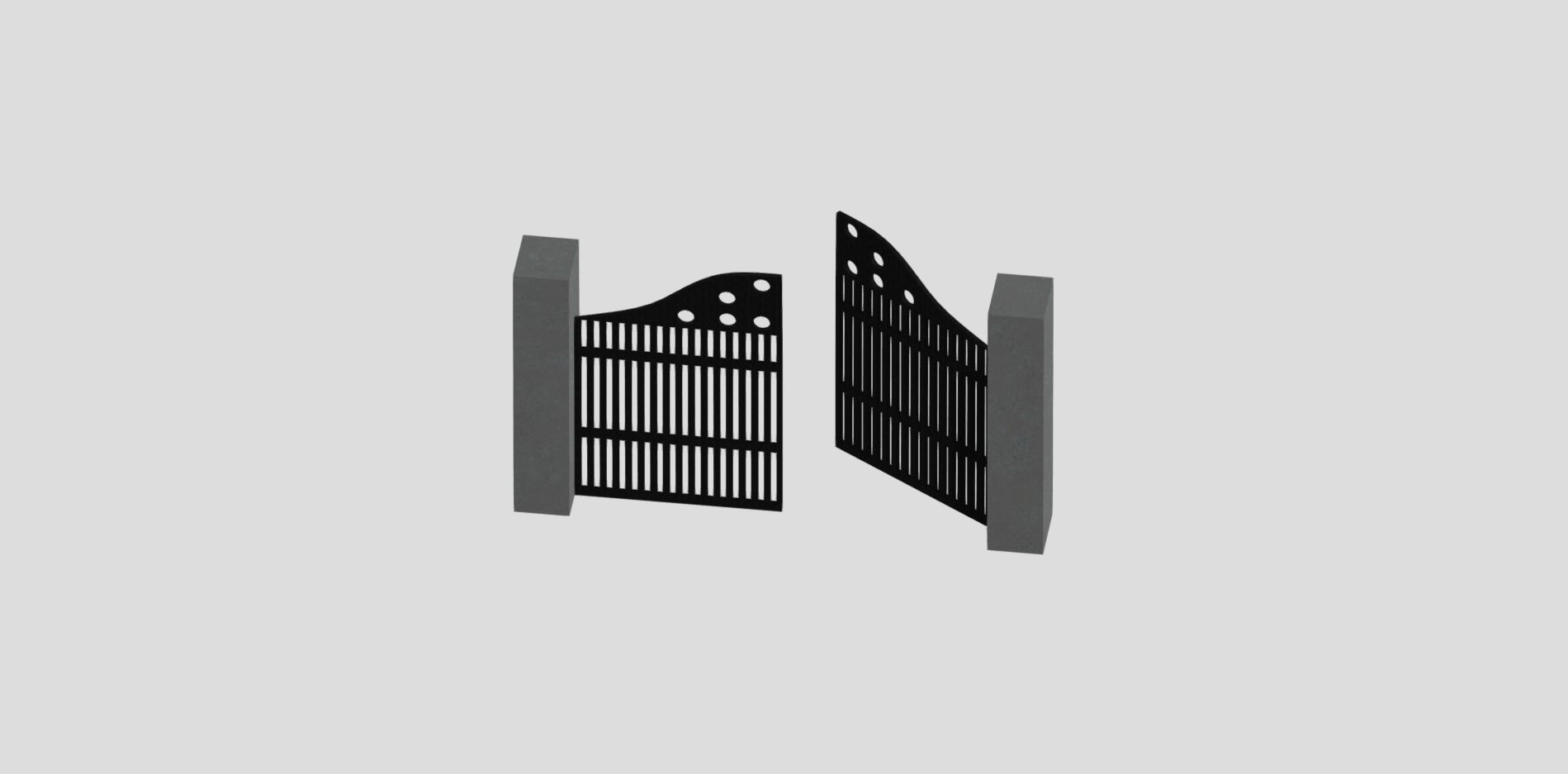 Building Gate Free 3D model_1
