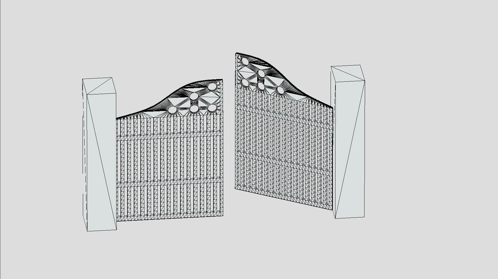 Building Gate Free 3D model_2