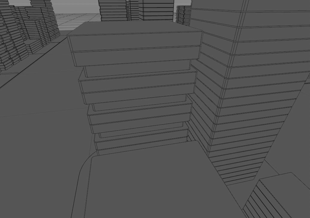 Futuristic abstract sci-fi city with unique buildings 3D model_4